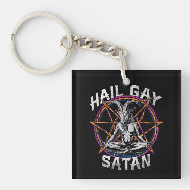 Rolig Hail Gay Satan LGBT Goth Gay Pride Baphomet (Framsidan)
