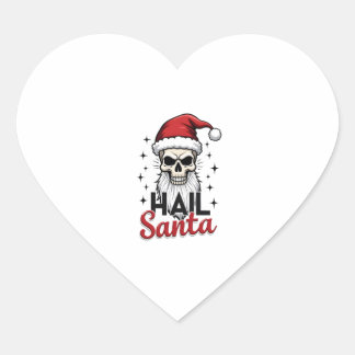 Rolig Hail Santa Claus Skalle Skelett Antikrist C Hjärtformat Klistermärke