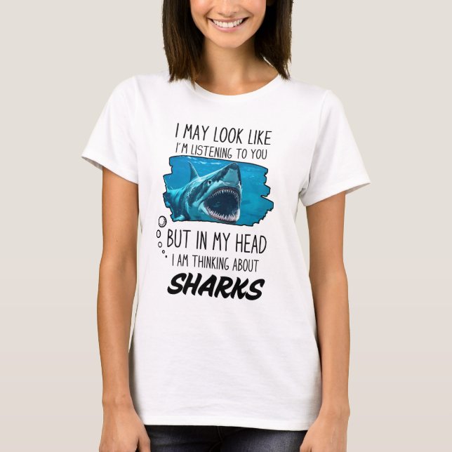 Rolig Haj Älskare T Shirt (Framsida)