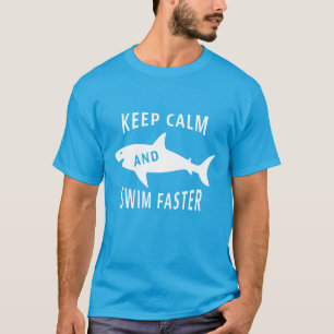 Rolig Haj Håll Lugnet och Simma Snabbare Herr T Shirt