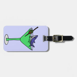 Rolig haj i grönt Martini exponeringsglas Bagagebricka