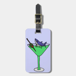 Rolig haj i grönt Martini exponeringsglas Bagagebricka