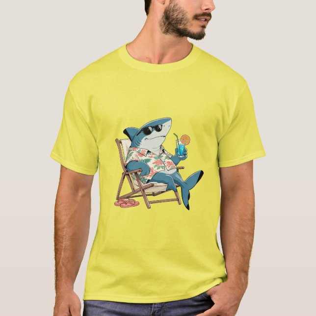 Rolig Haj Semester T-Shirt (Framsida)