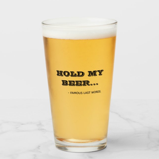 Rolig håll min öl Citat Typografi Ölglas Glaskopp (Framsida fylld)
