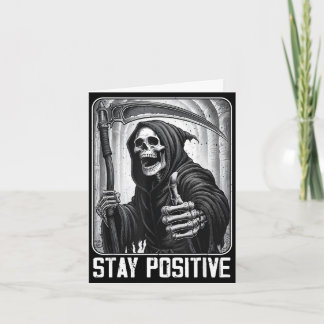 Rolig håll positiv dödgrävarskelett dödskalle kort