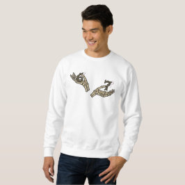Rolig Halloween 6 7 Meme Skelett Händer Hoodie Lång Ärmad Tröja
