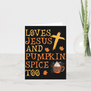 Rolig Halloween älskar Jesus och Pumpkin Spice ock Kort