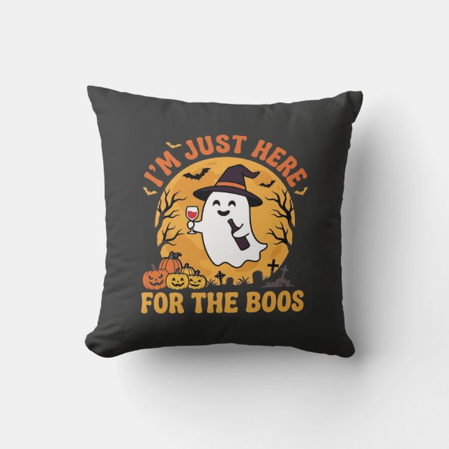 Rolig Halloween-ande Jag är bara här för Buorna Kudde (Framsida)