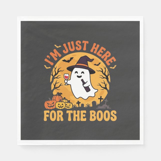 Rolig Halloween-ande Jag är bara här för Buorna Pappersservett (Framsidan)
