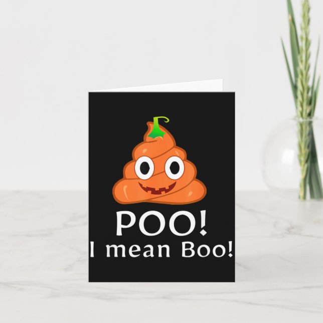 Rolig Halloween Bajspumpa Bajs-Emoji Kort (Framsida)