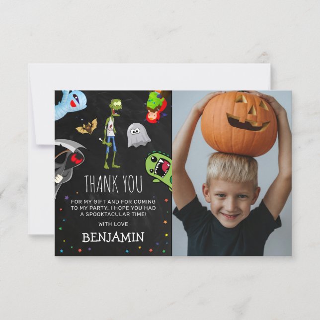 Rolig Halloween Barnkalas Foto  Tack Kort (Framsida)