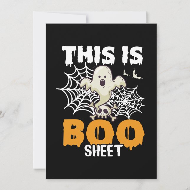 Rolig Halloween Boo-blad Spökhälsningskort Julkort (Framsida)