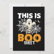 Rolig Halloween Boo-blad Spökhälsningskort