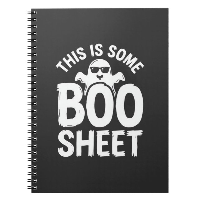 Rolig Halloween Boo Sheet Spökdesign_1 Anteckningsbok (Framsidan)