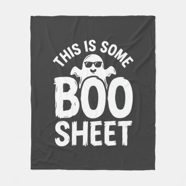 Rolig Halloween Boo Sheet Spökdesign_1 Fleecefilt (Framsidan)
