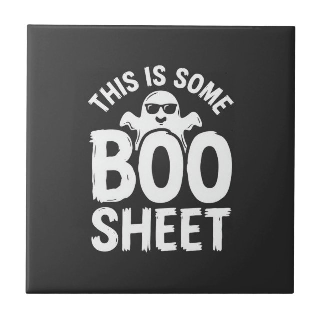 Rolig Halloween Boo Sheet Spökdesign_1 Kakelplatta (Framsidan)