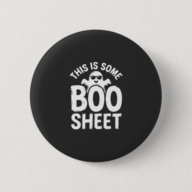 Rolig Halloween Boo Sheet Spökdesign_1 Knapp (Framsida)