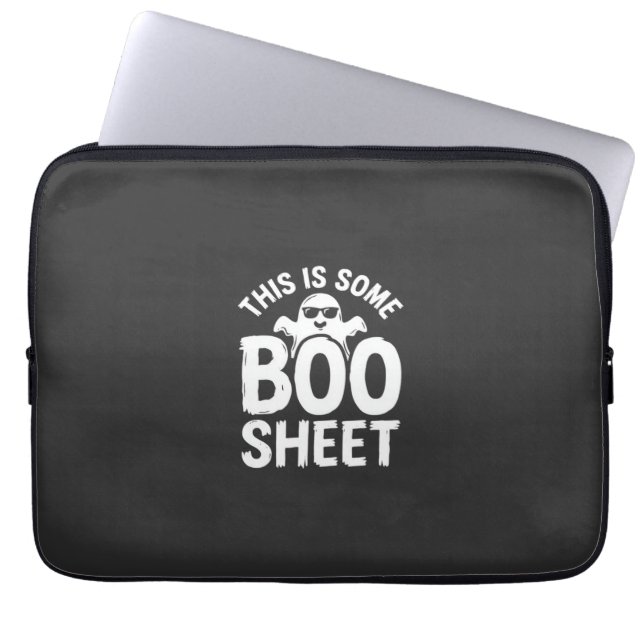 Rolig Halloween Boo Sheet Spökdesign_1 Laptop Fodral (Framsidan)