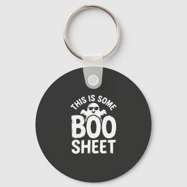 Rolig Halloween Boo Sheet Spökdesign_1 Nyckelring (Framsida)
