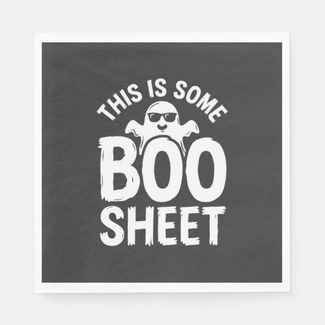 Rolig Halloween Boo Sheet Spökdesign_1 Pappersservett (Framsidan)