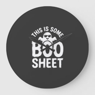 Rolig Halloween Boo Sheet Spökdesign_1 Stor Klocka