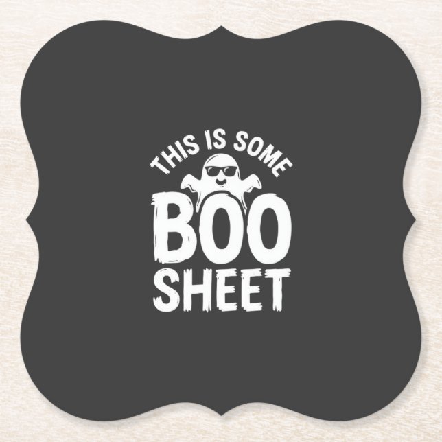 Rolig Halloween Boo Sheet Spökdesign_1 Underlägg Papper (Framsida)