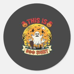 Rolig Halloween Boo Sheet Spöke Kyrkogård Runt Klistermärke