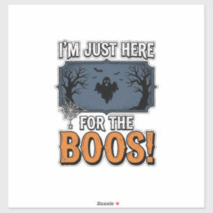 Rolig Halloween Boos Vintage Spök Tröja Design_1 Klistermärken