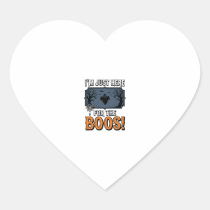 Rolig Halloween Boos Vintage Spökskjorta Design_1 Hjärtformat Klistermärke
