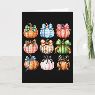 Rolig Halloween Coquette Bow Pumpa Höst Tack Kort