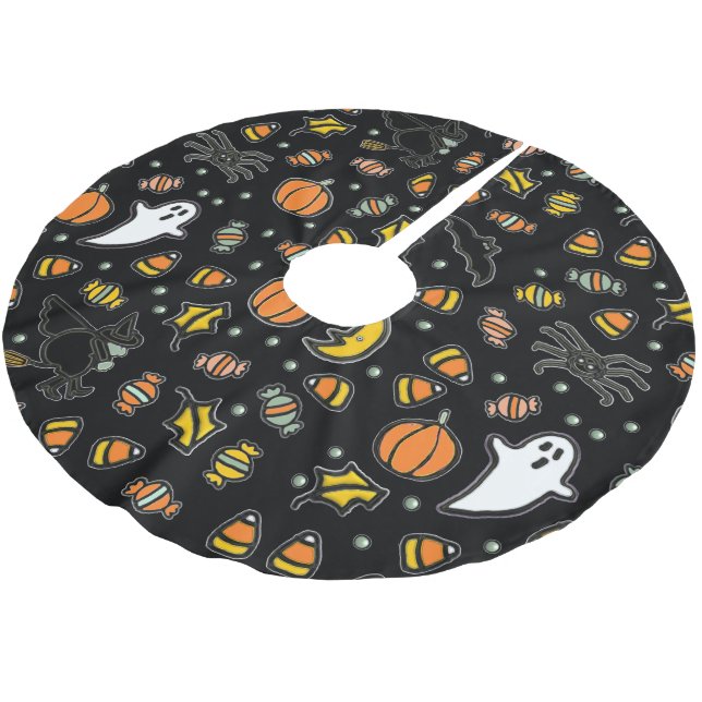 Rolig Halloween-dekoration Julgransmatta Borstad Polyester (Vinklad)