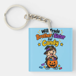 Rolig Halloween-design för syskon som byter bort b