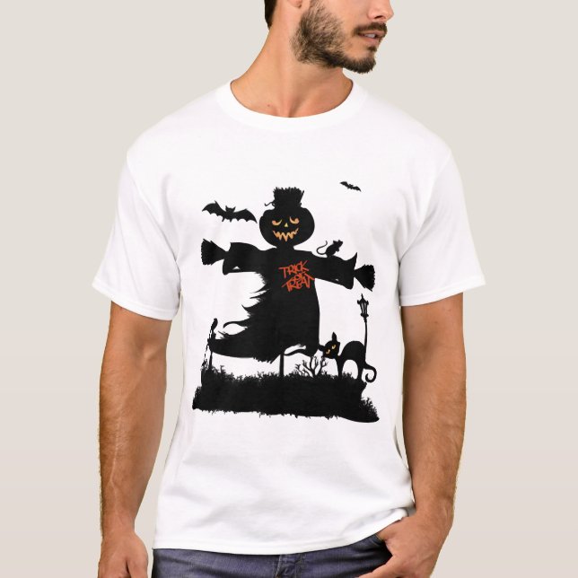 Rolig halloween-design med fågelskrämma t shirt (Framsida)