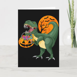 Rolig Halloween-dinosaur Pumpa Y T Rex Pojkar Barn Kort