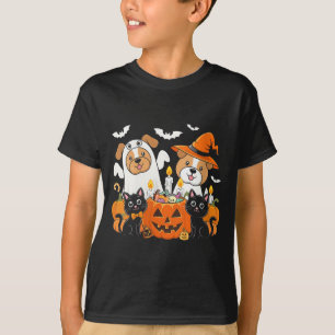 Rolig Halloween-dräkt för kvinnors hund som spöke T Shirt