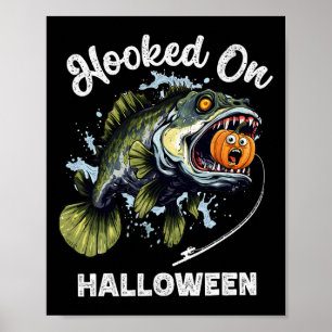 Rolig Halloween Fiske Pojkar Mäns Zombie B Fisk Pu Poster