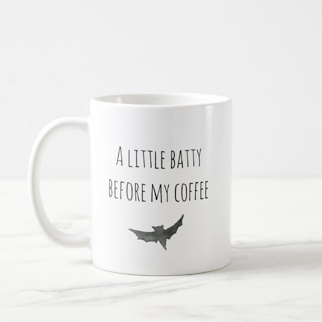 Rolig Halloween Fladdermus  Kaffemugg (Vänster)