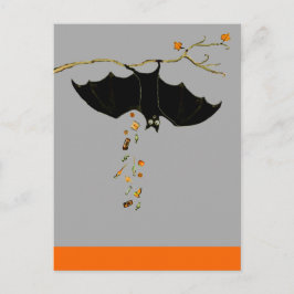 Rolig Halloween-fladdermus Vykort