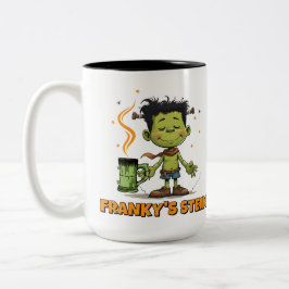 Rolig Halloween Franky’s Stein Monster Kaffemugg