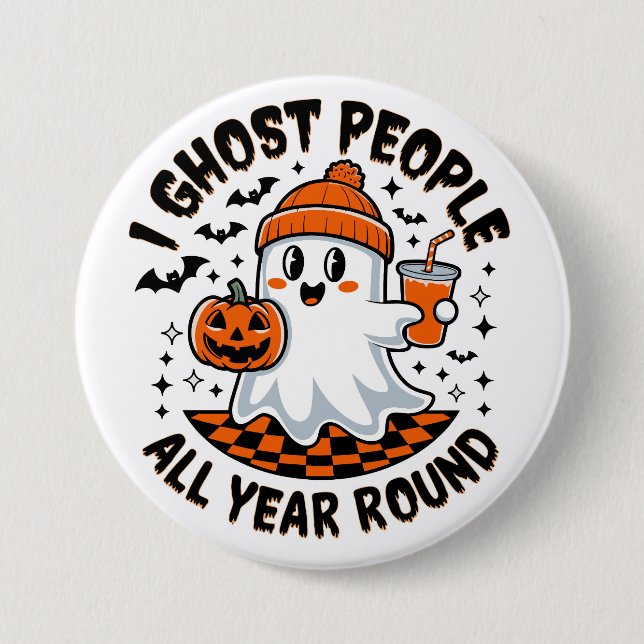 Rolig Halloween-ghost Knapp (Framsida)