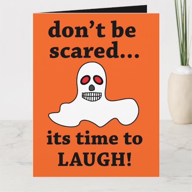 Rolig Halloween-ghost Kort (Framsida)