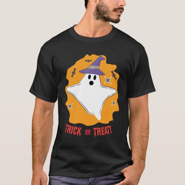 Rolig Halloween-ghost T Shirt (Framsida)