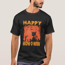 Rolig Halloween Glad Meow O Ween T Shirt
