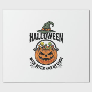 Rolig Halloween-häxa godispumpa t-shirt design_1 Presentpapper