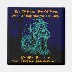 Rolig Halloween häxa Magnet
