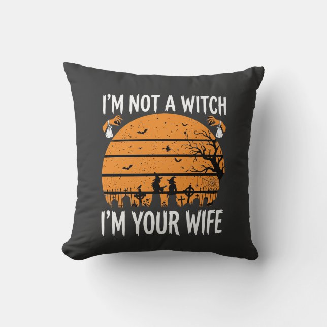 Rolig Halloween-Häxa Maka Kyrkogård Design Kudde (Framsida)