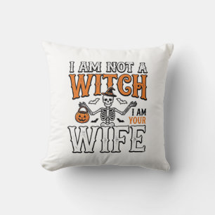 Rolig Halloween Häxa Maka Skelett Vintage T-Shirt Kudde