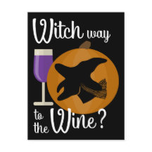 Rolig Halloween-häxa Väg till det spöklika vinet