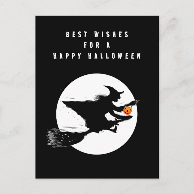 Rolig Halloween-häxa Vykort (Framsida)