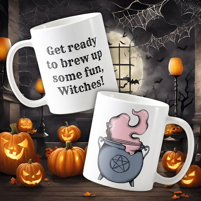 Rolig Halloween-häxbrygd Kaffemugg (Skapare uppladdad)